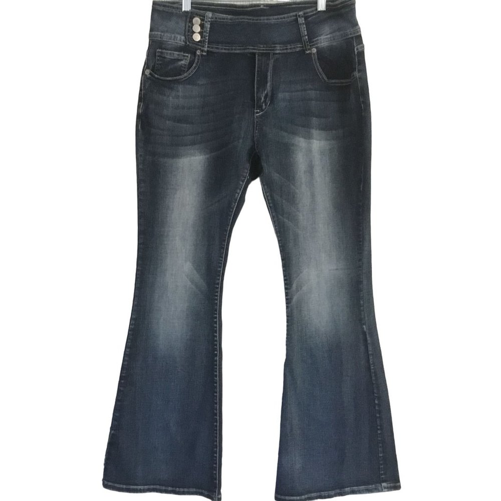 JEANS Mid Wash Boot Cut Slight Stretch Jeans